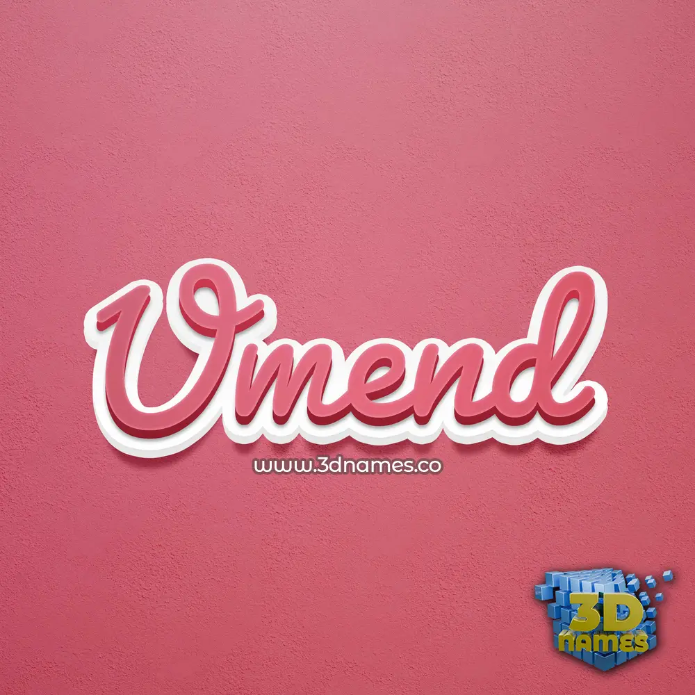 umend in Red Scribble style - 3D name wallpaper