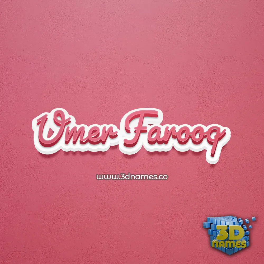 umer farooq in Red Scribble style - 3D name wallpaper