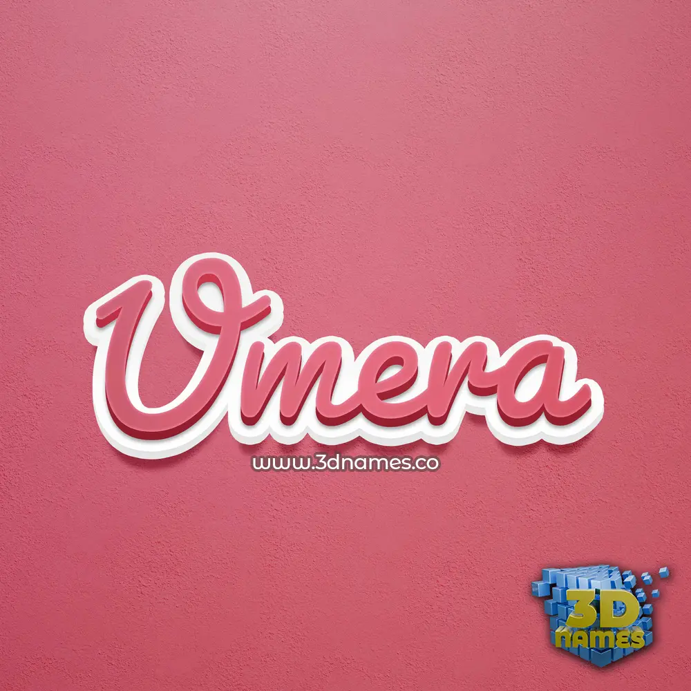 umera in Red Scribble style - 3D name wallpaper
