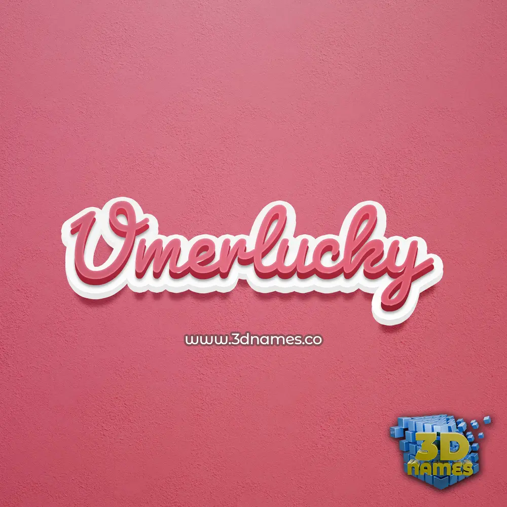 umerlucky in Red Scribble style - 3D name wallpaper