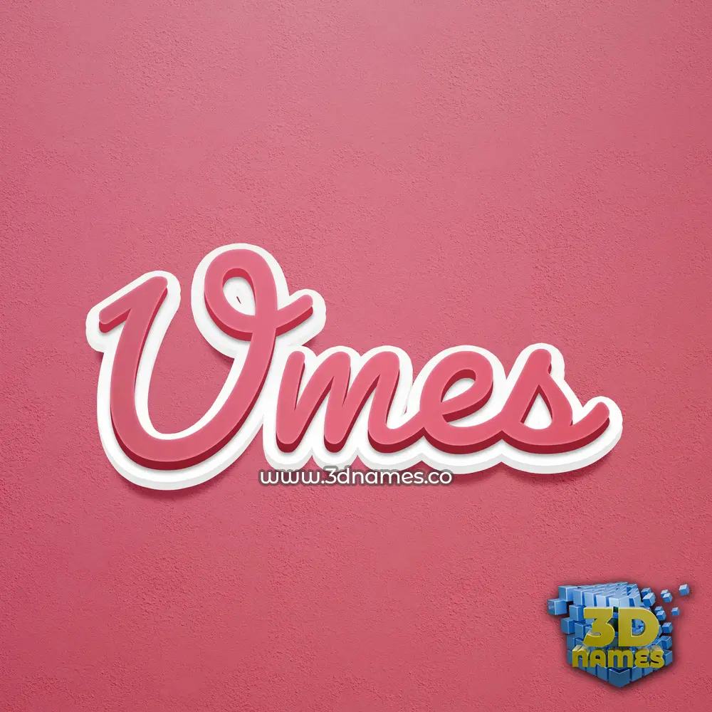 umes in Red Scribble style - 3D name wallpaper