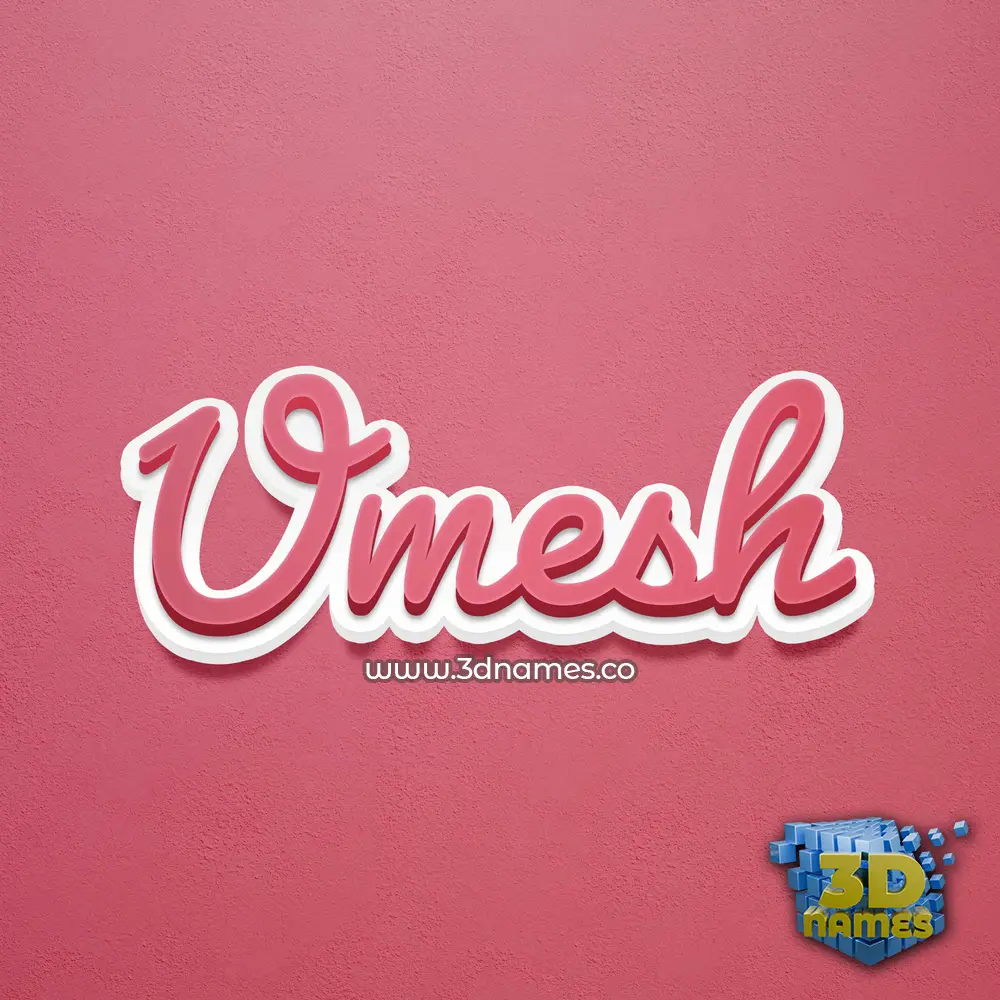 umesh in Red Scribble style - 3D name wallpaper