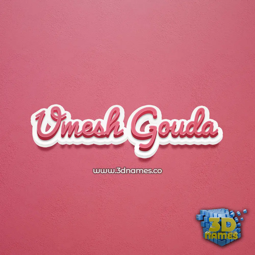 umesh gouda in Red Scribble style - 3D name wallpaper