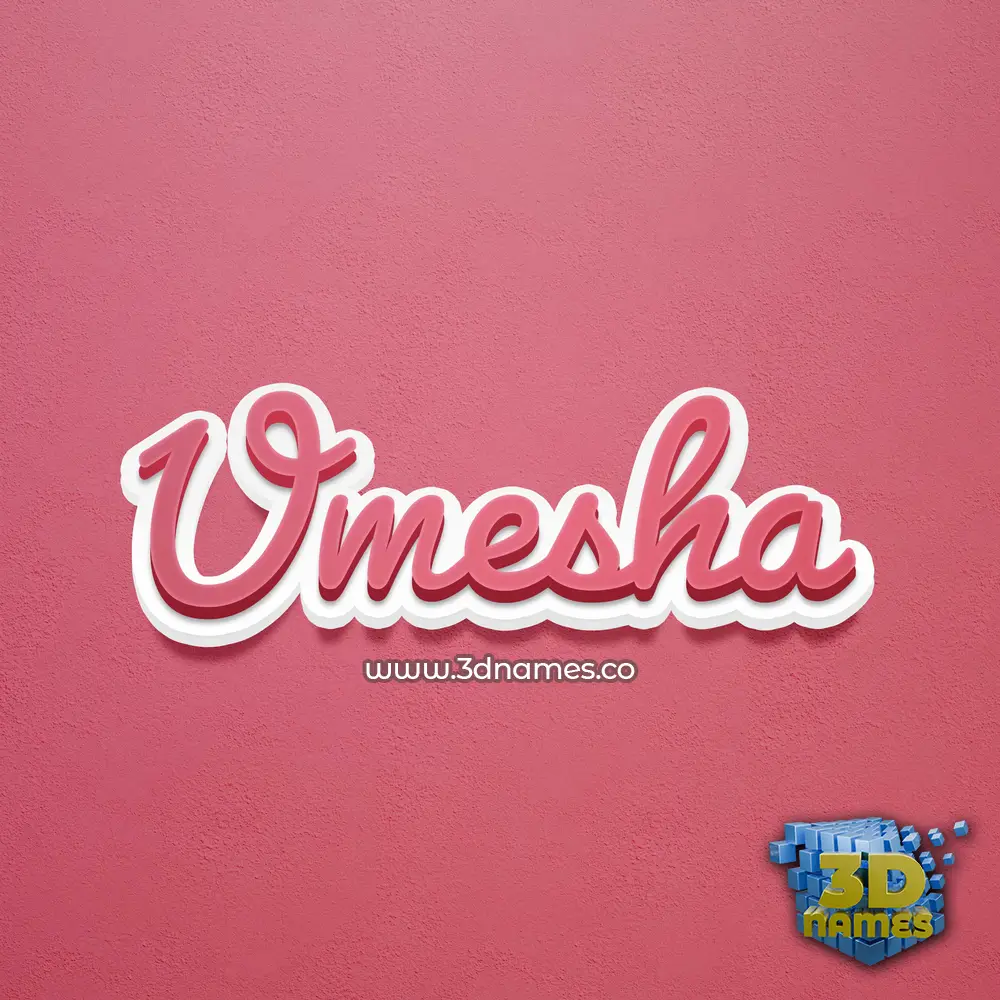 umesha in Red Scribble style - 3D name wallpaper