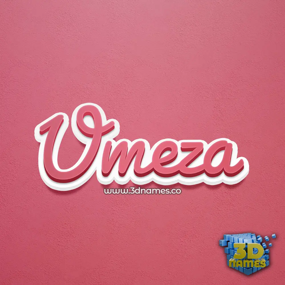 umeza in Red Scribble style - 3D name wallpaper