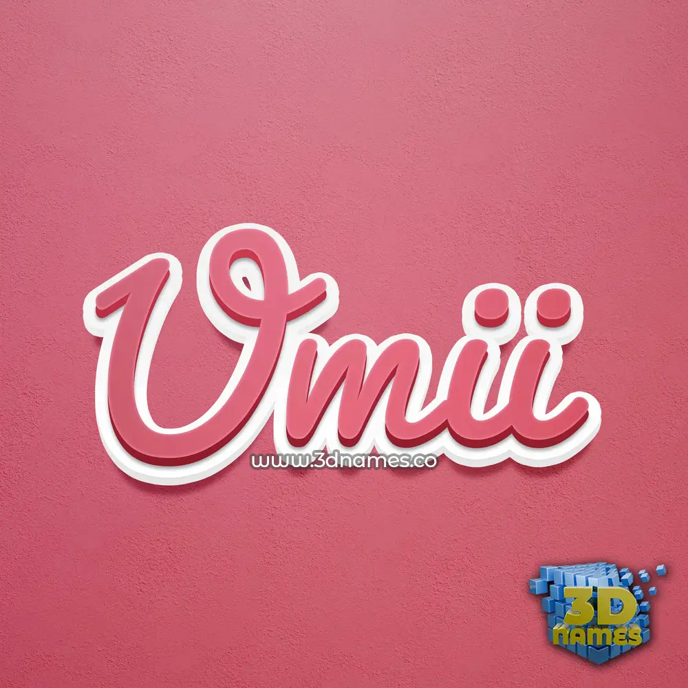 umii in Red Scribble style - 3D name wallpaper
