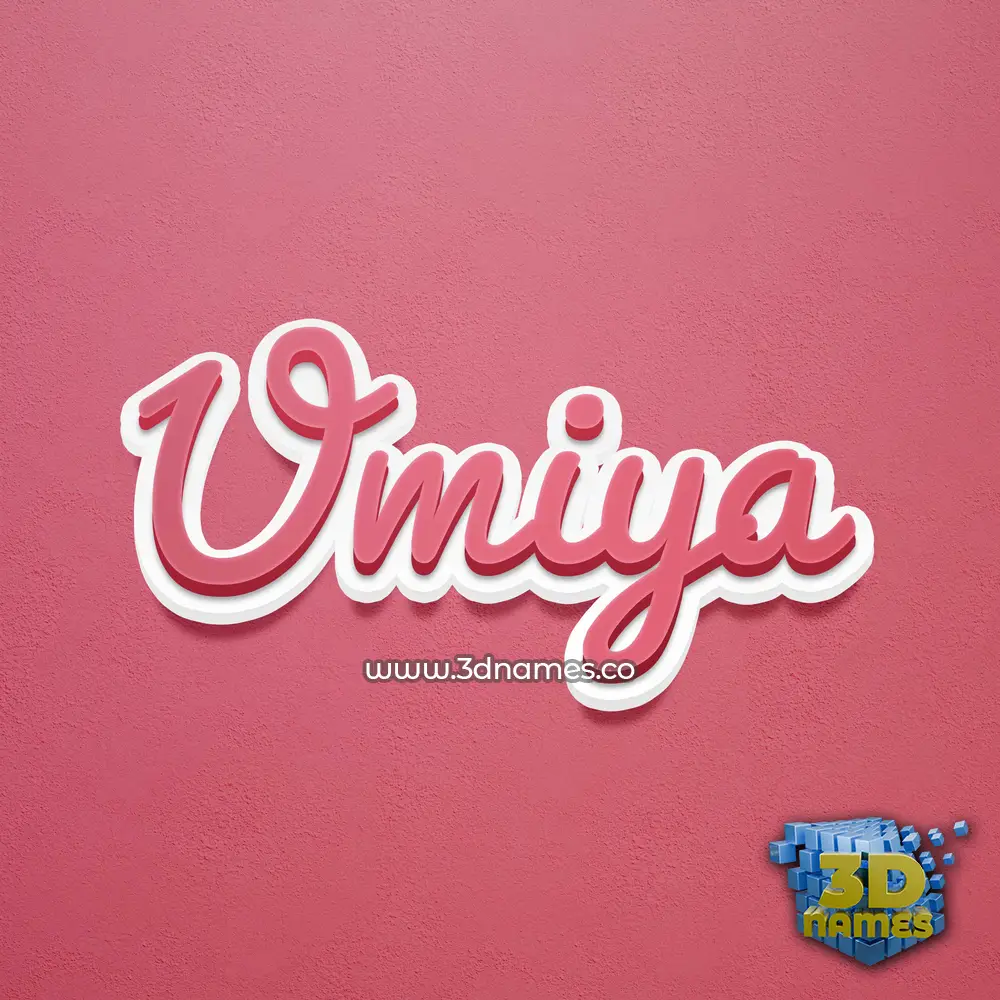 umiya in Red Scribble style - 3D name wallpaper