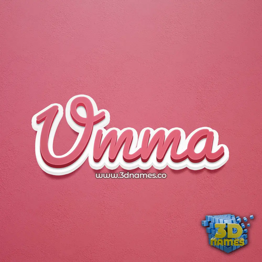 umma in Red Scribble style - 3D name wallpaper