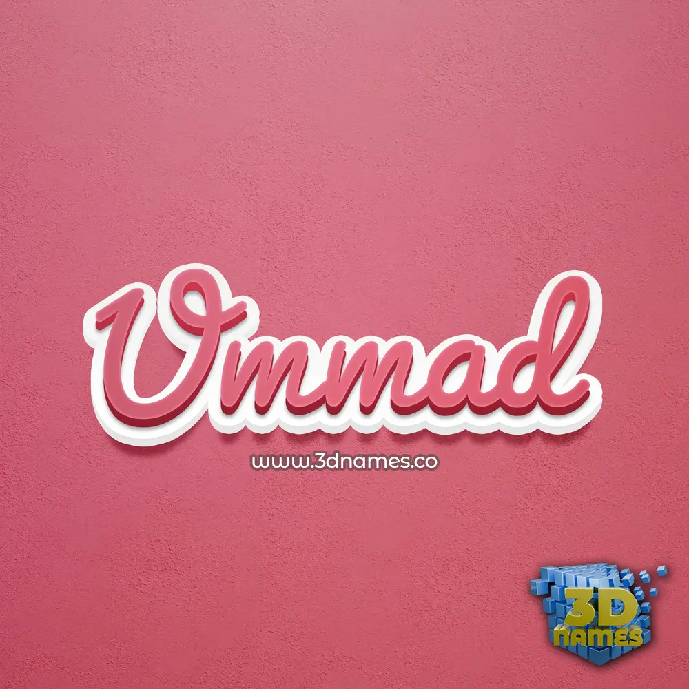 ummad in Red Scribble style - 3D name wallpaper