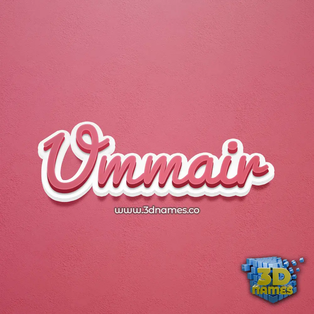 ummair in Red Scribble style - 3D name wallpaper