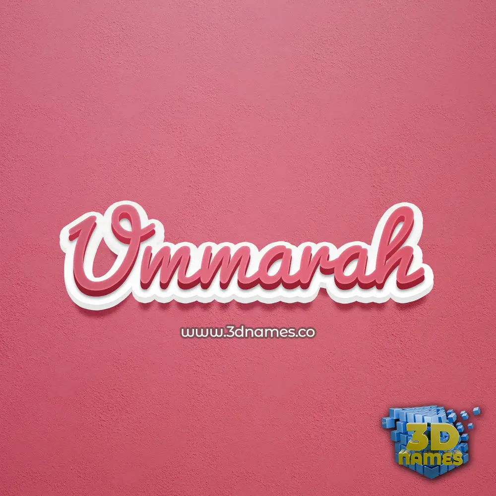 ummarah in Red Scribble style - 3D name wallpaper