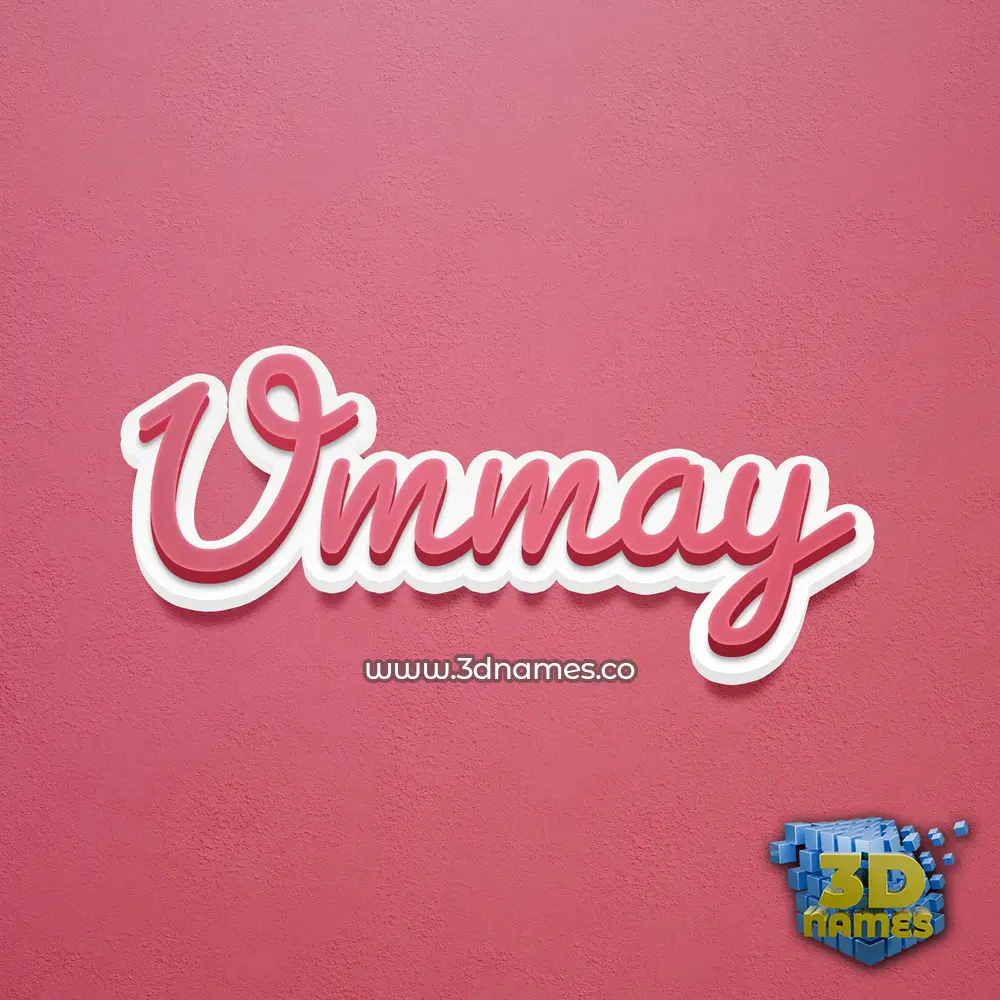 ummay in Red Scribble style - 3D name wallpaper