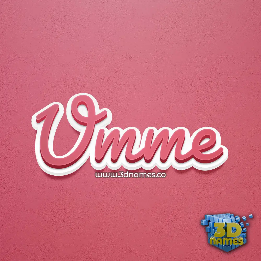 umme in Red Scribble style - 3D name wallpaper