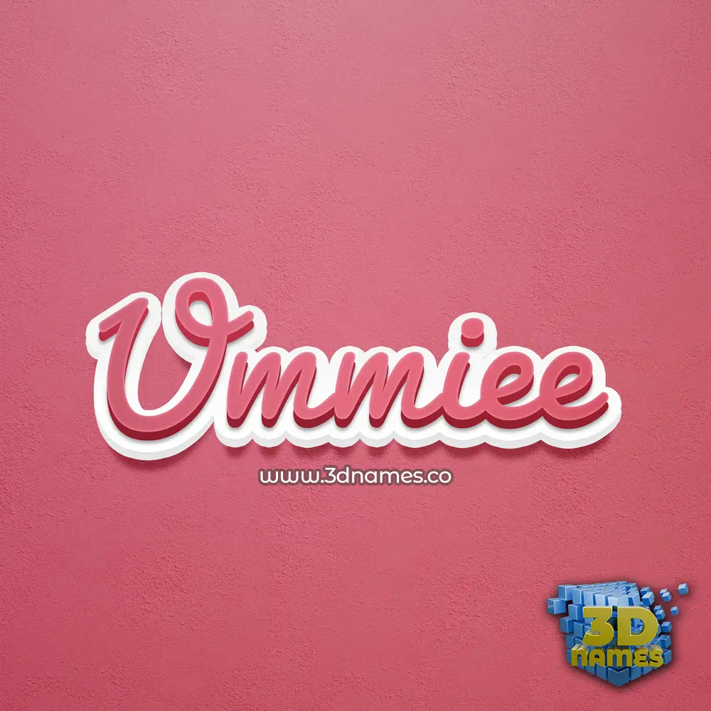 ummiee in Red Scribble style - 3D name wallpaper