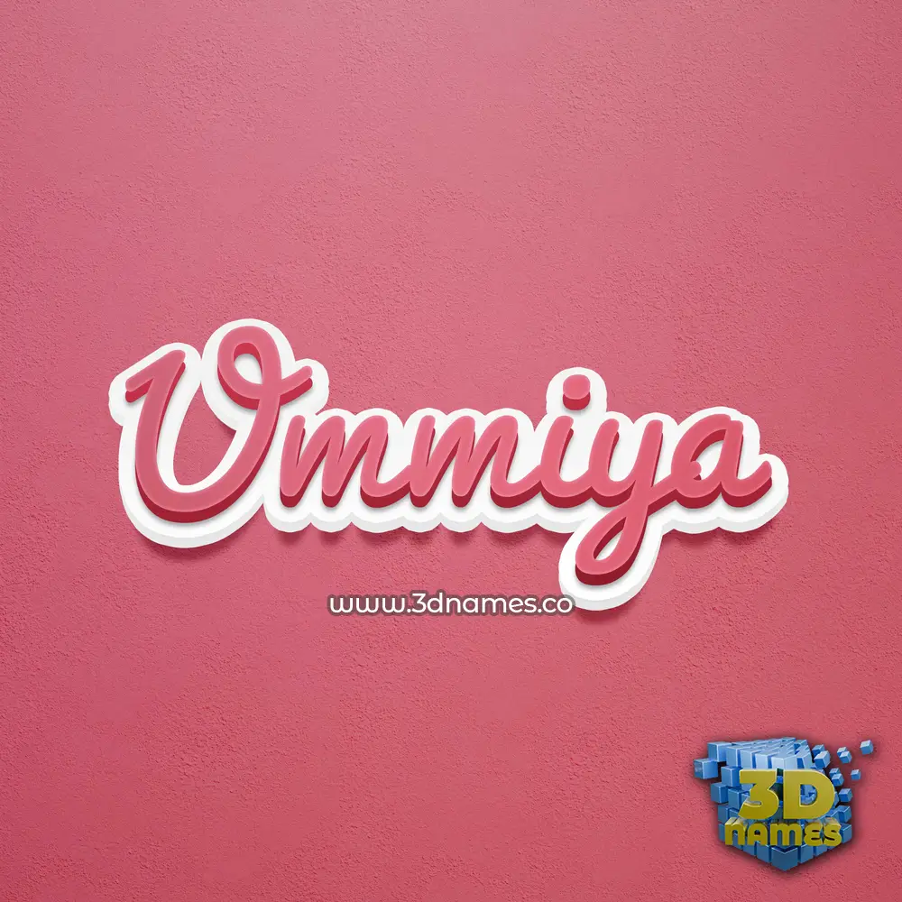 ummiya in Red Scribble style - 3D name wallpaper