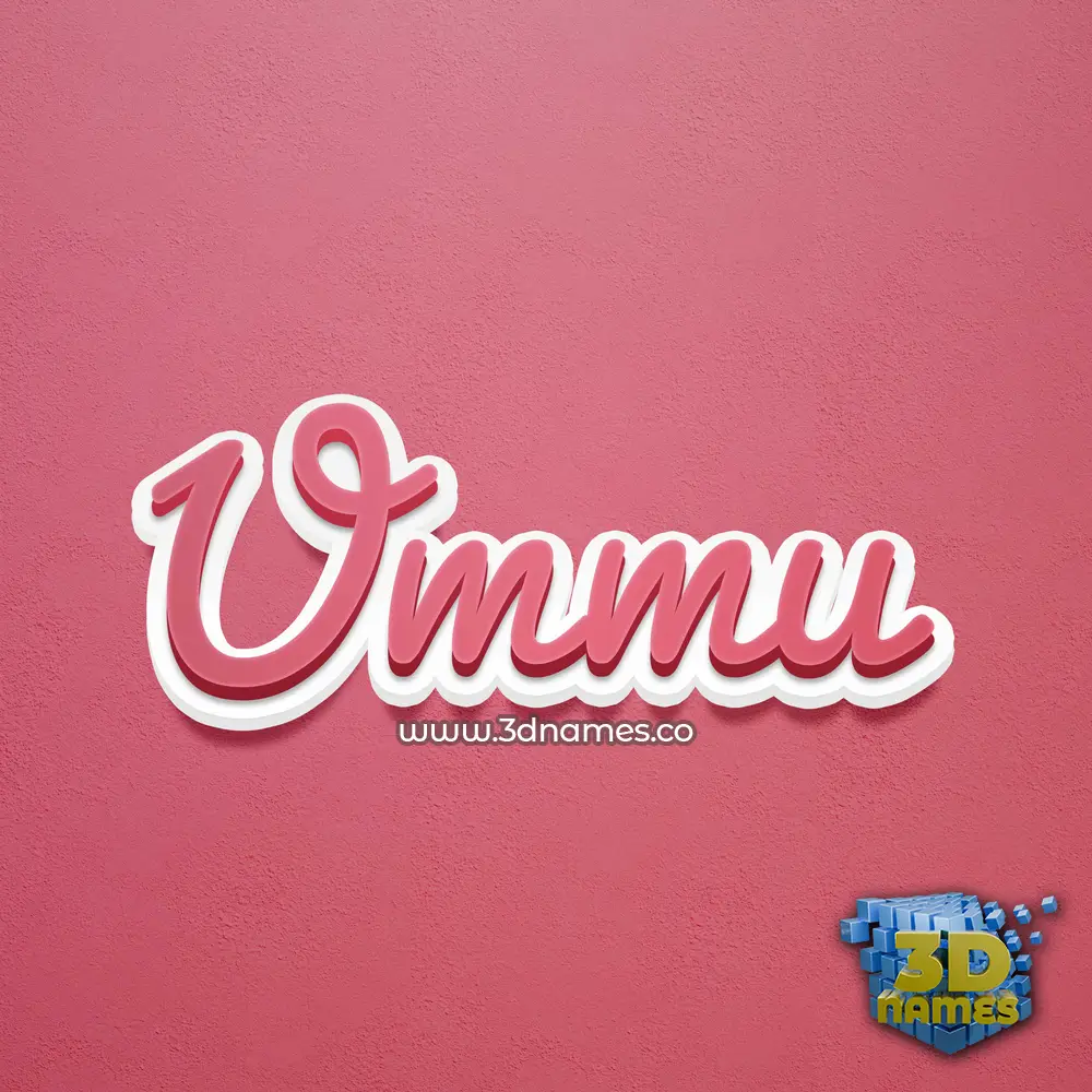 ummu in Red Scribble style - 3D name wallpaper