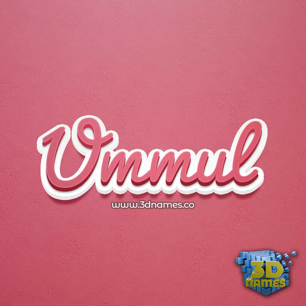 ummul in Red Scribble style - 3D name wallpaper