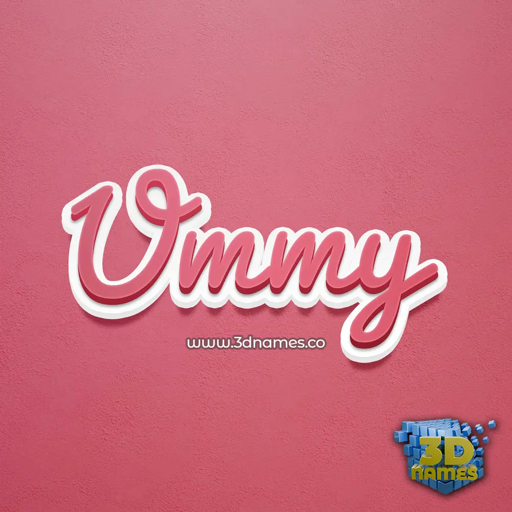 ummy in Red Scribble style - 3D name wallpaper