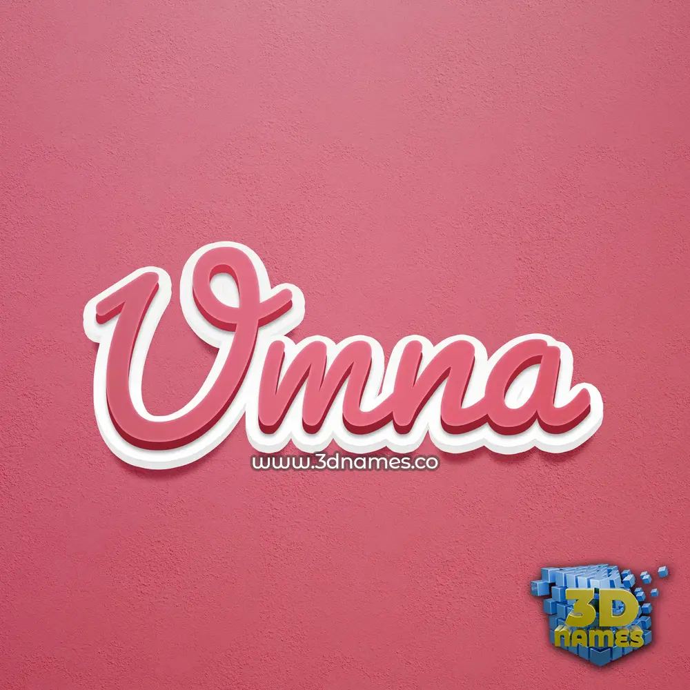 umna in Red Scribble style - 3D name wallpaper