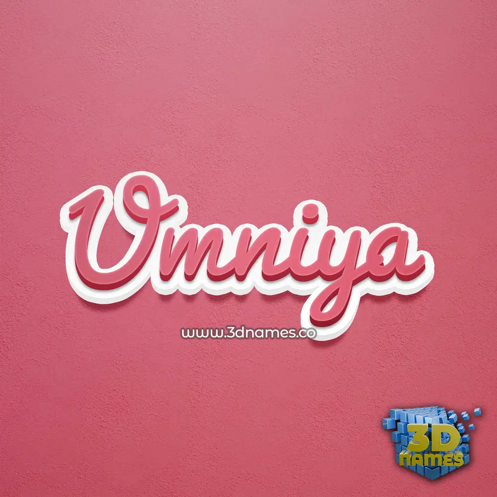 umniya in Red Scribble style - 3D name wallpaper