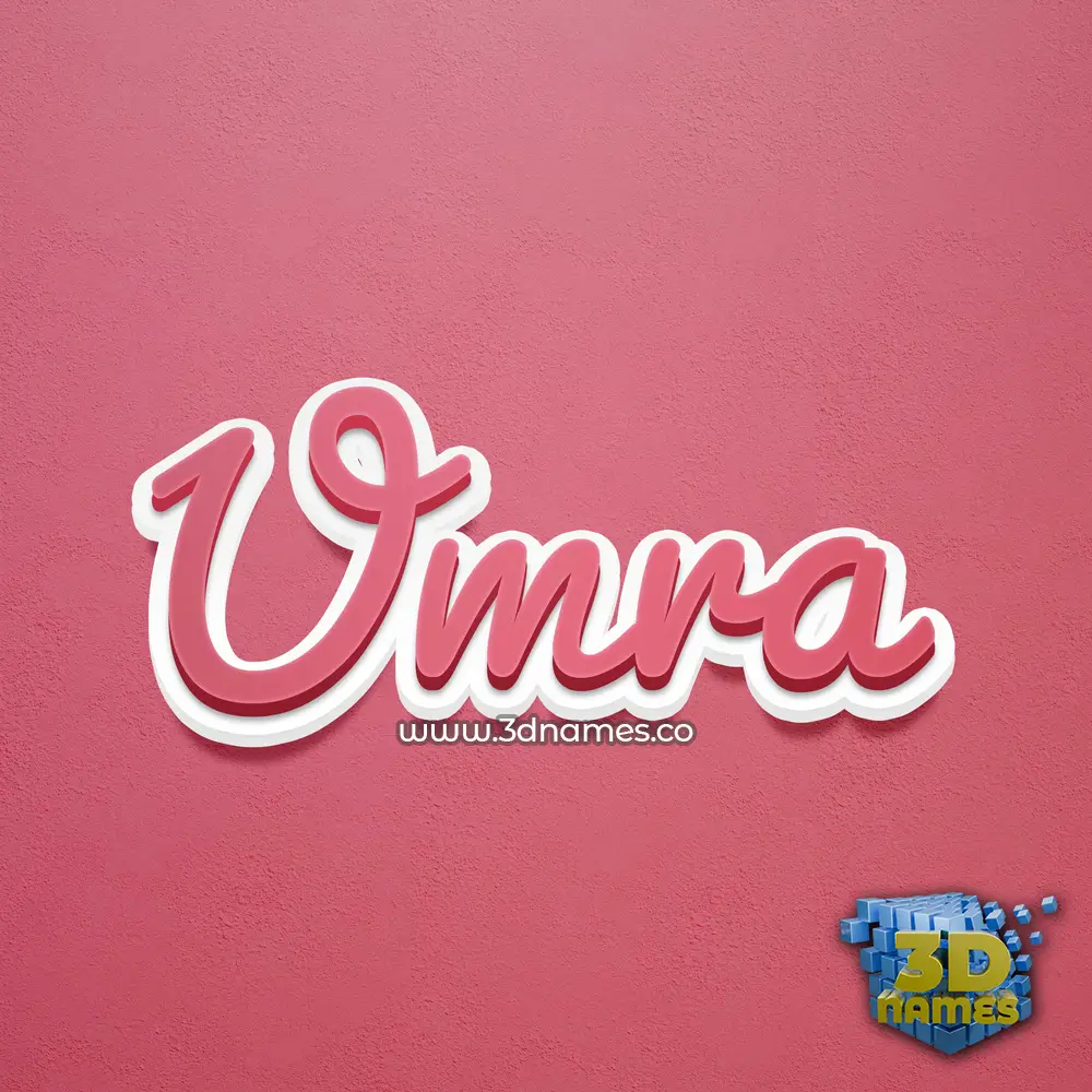 umra in Red Scribble style - 3D name wallpaper