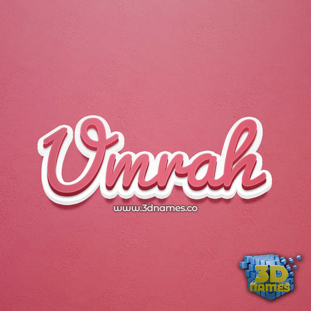 umrah in Red Scribble style - 3D name wallpaper
