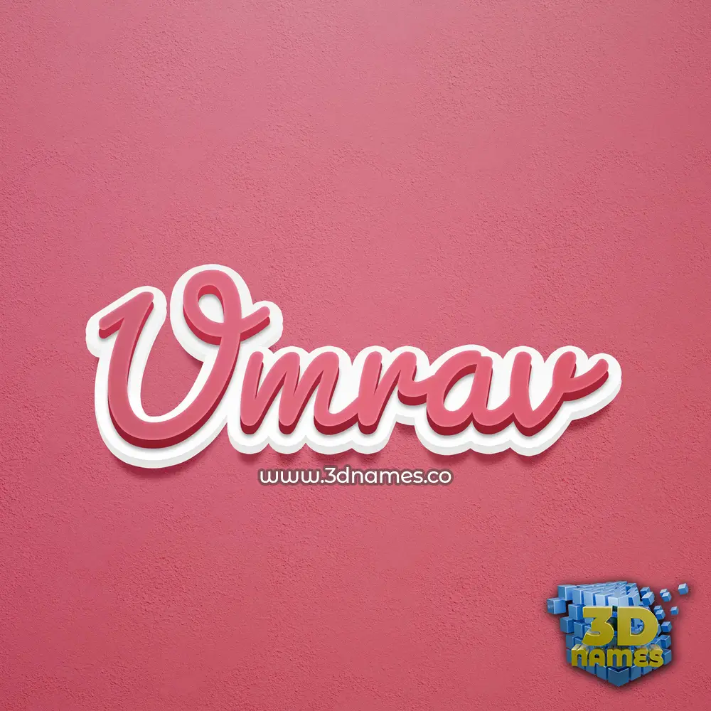 umrav in Red Scribble style - 3D name wallpaper