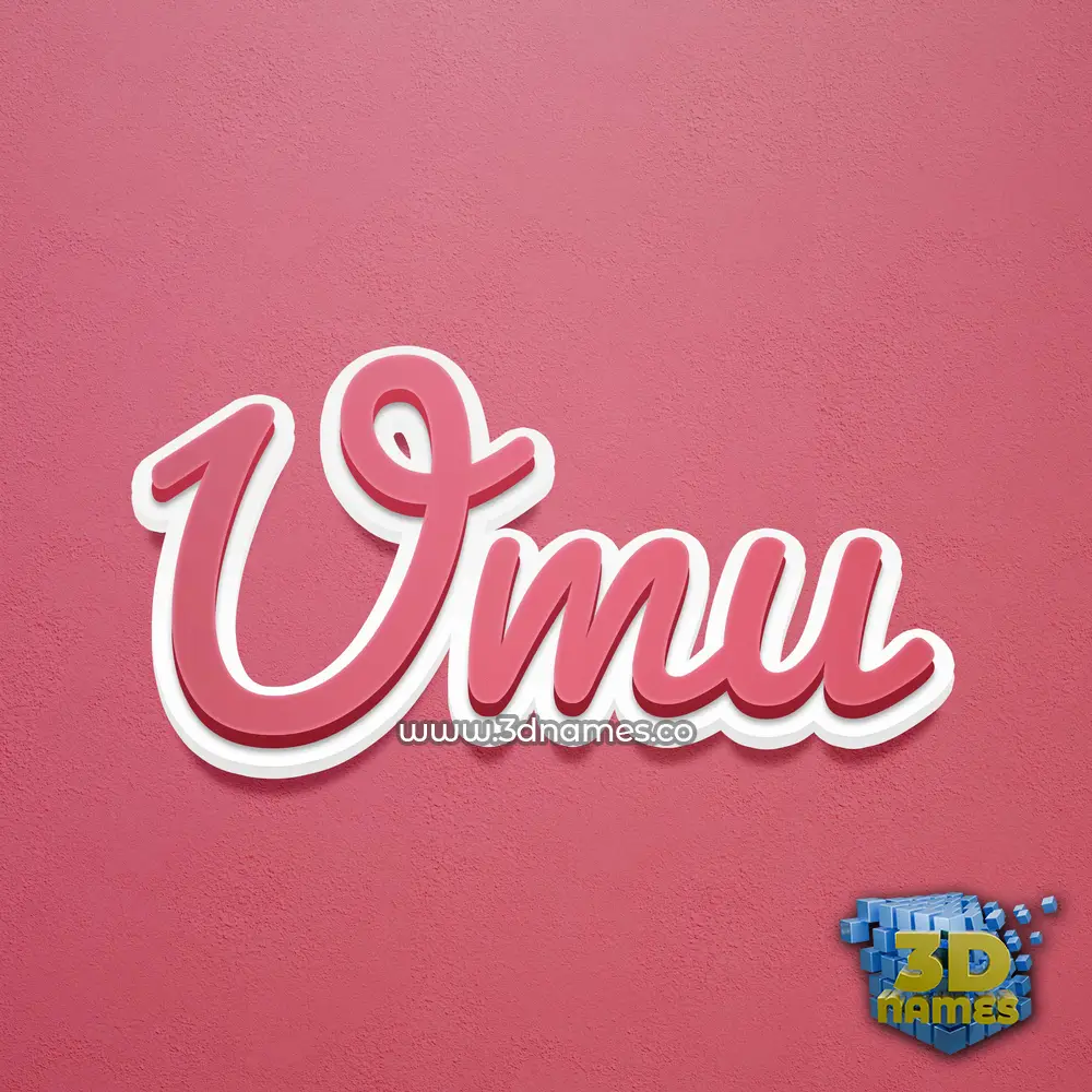 umu in Red Scribble style - 3D name wallpaper
