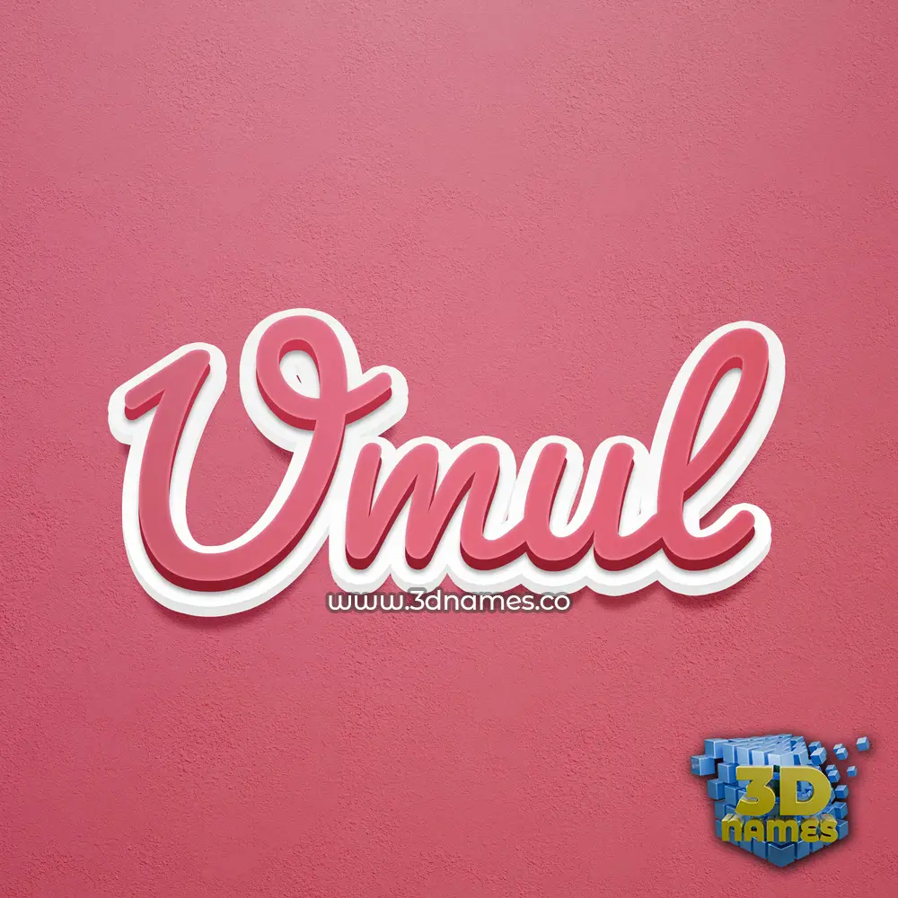 umul in Red Scribble style - 3D name wallpaper