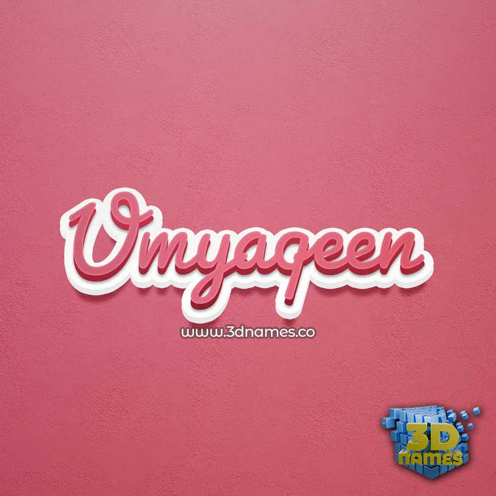 umyaqeen in Red Scribble style - 3D name wallpaper