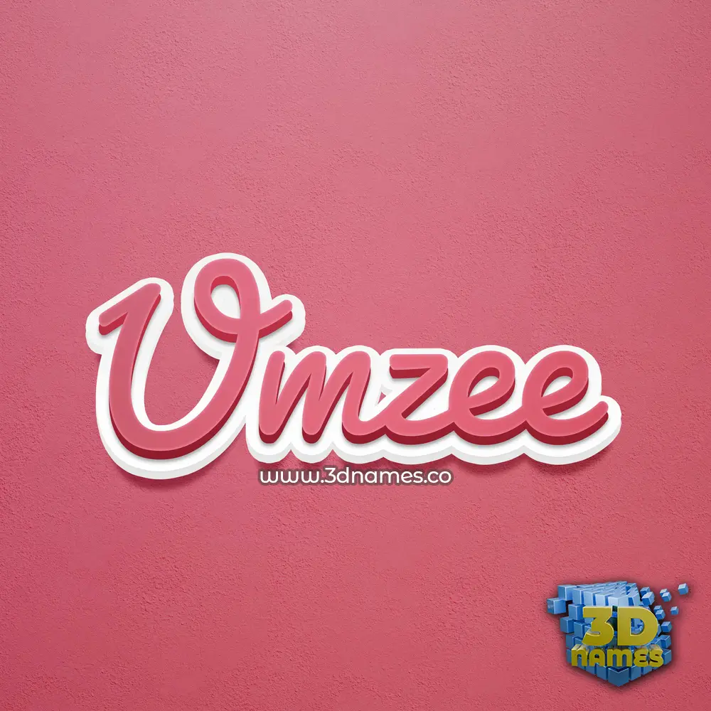 umzee in Red Scribble style - 3D name wallpaper
