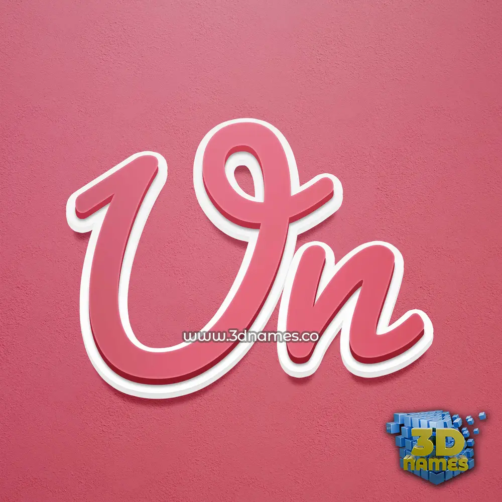un in Red Scribble style - 3D name wallpaper