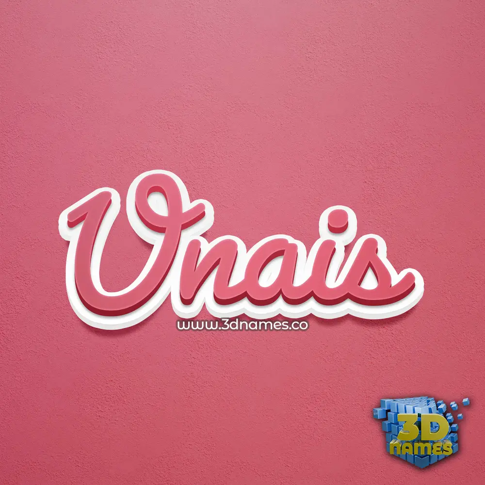 unais in Red Scribble style - 3D name wallpaper