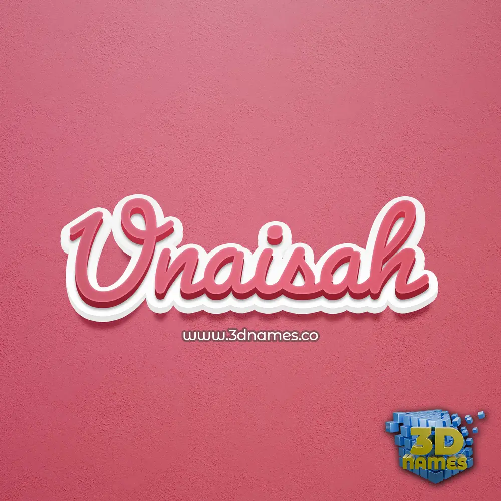 unaisah in Red Scribble style - 3D name wallpaper