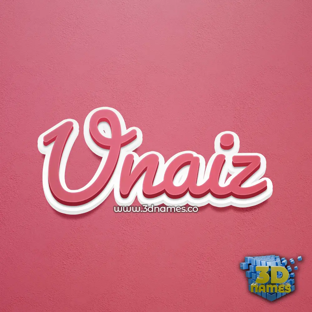 unaiz in Red Scribble style - 3D name wallpaper
