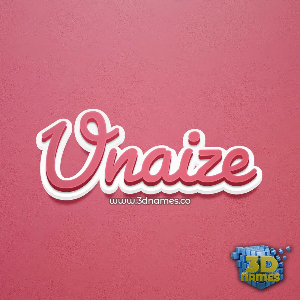 unaize in Red Scribble style - 3D name wallpaper