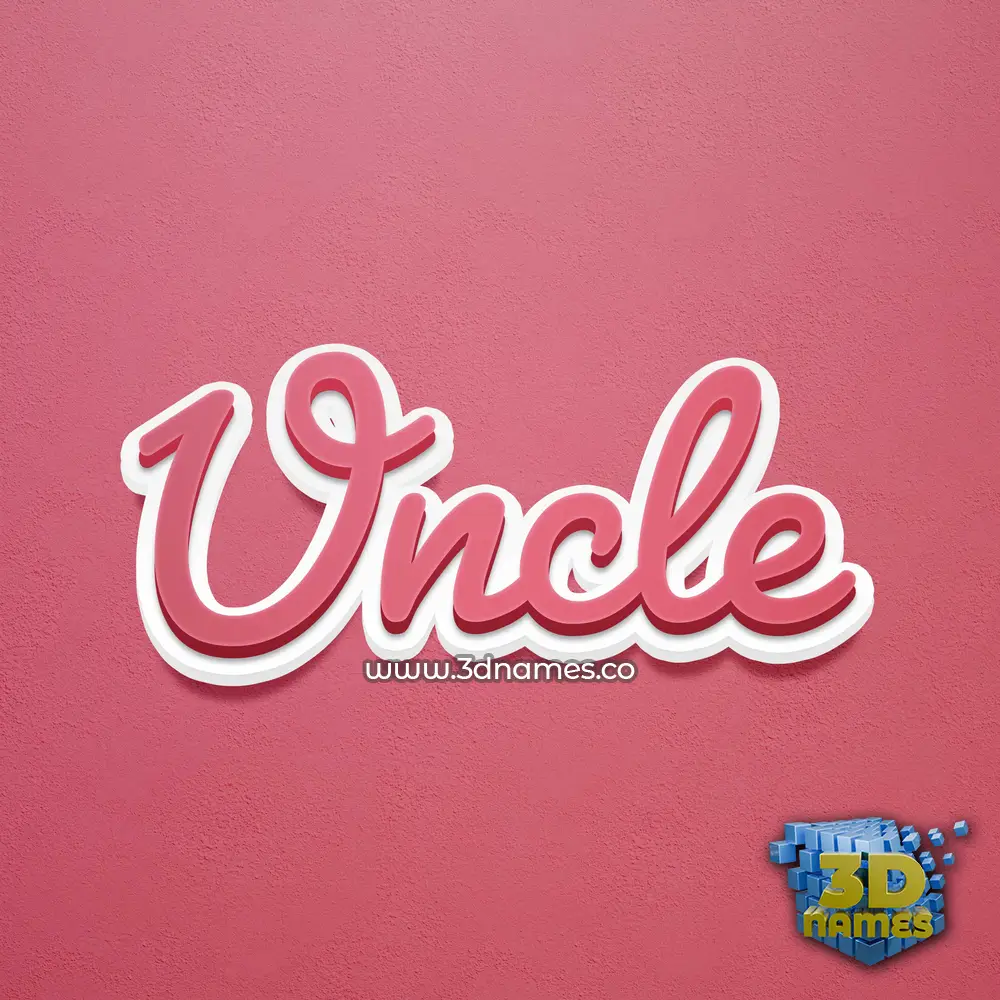 uncle in Red Scribble style - 3D name wallpaper