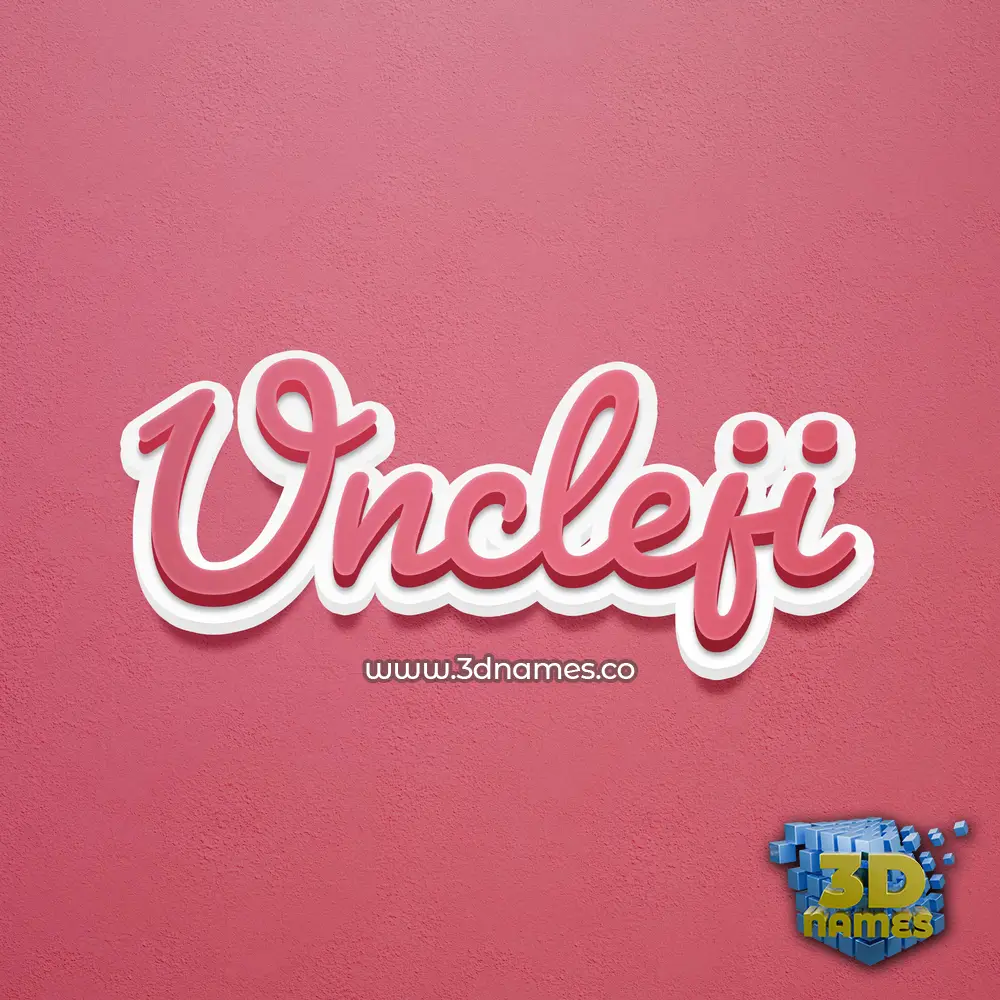 uncleji in Red Scribble style - 3D name wallpaper
