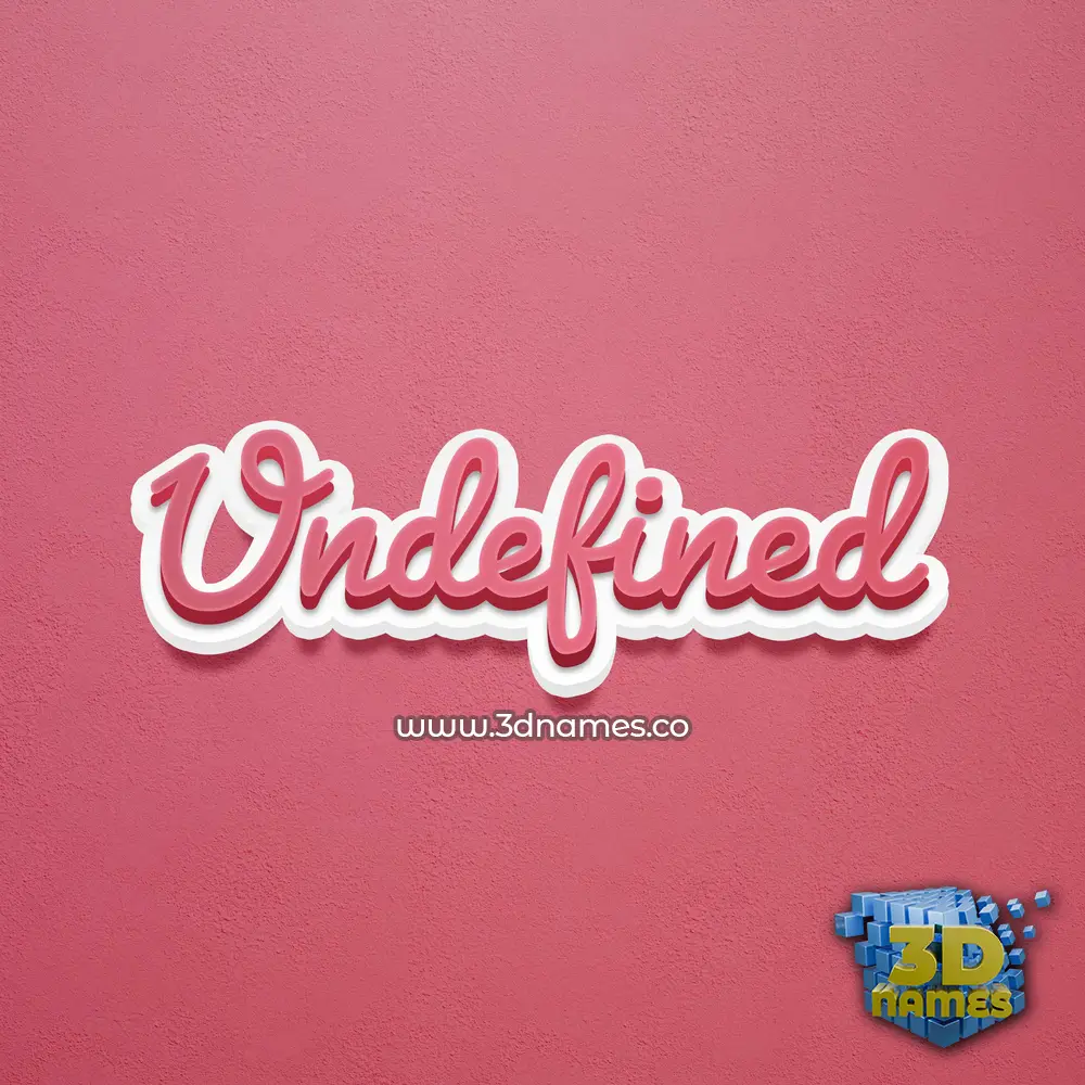 undefined in Red Scribble style - 3D name wallpaper