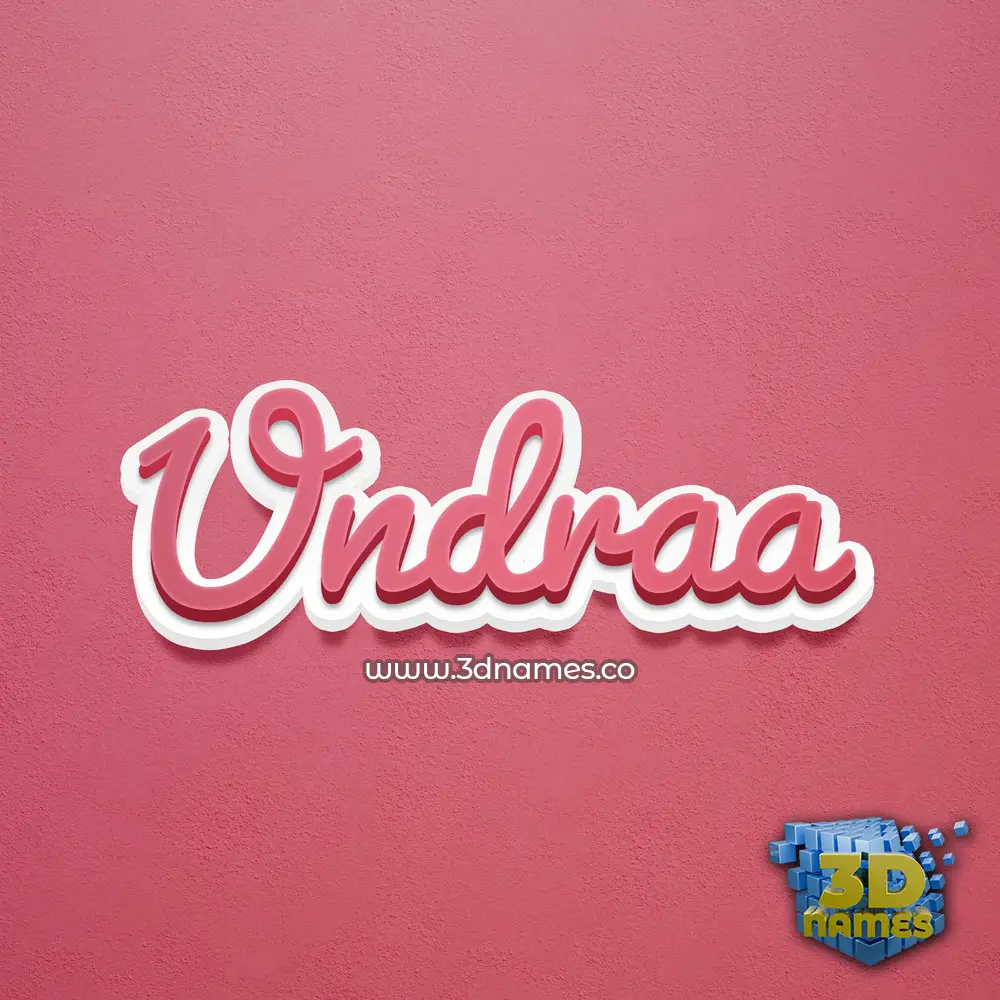 undraa in Red Scribble style - 3D name wallpaper