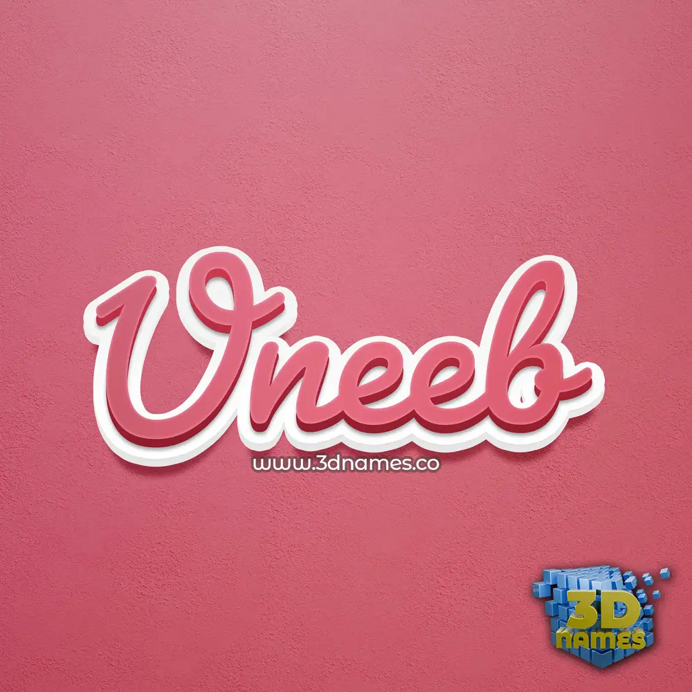 uneeb in Red Scribble style - 3D name wallpaper