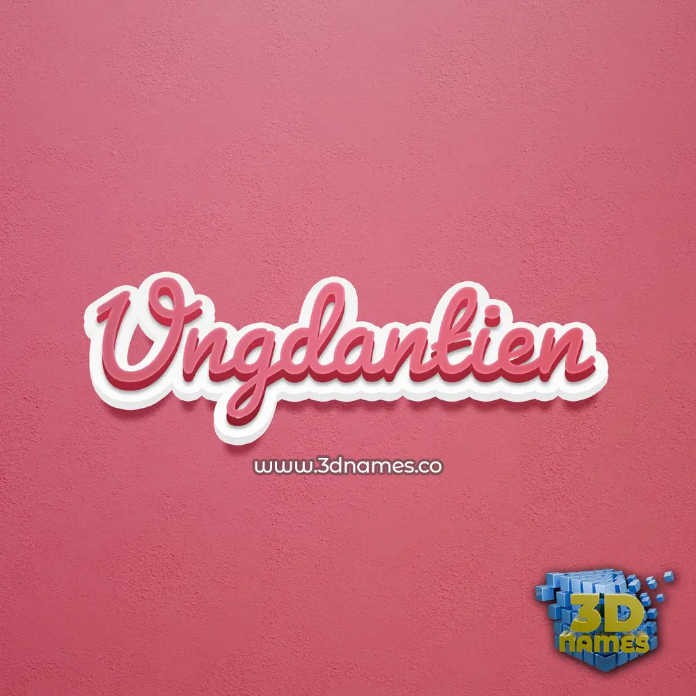ungdantien in Red Scribble style - 3D name wallpaper