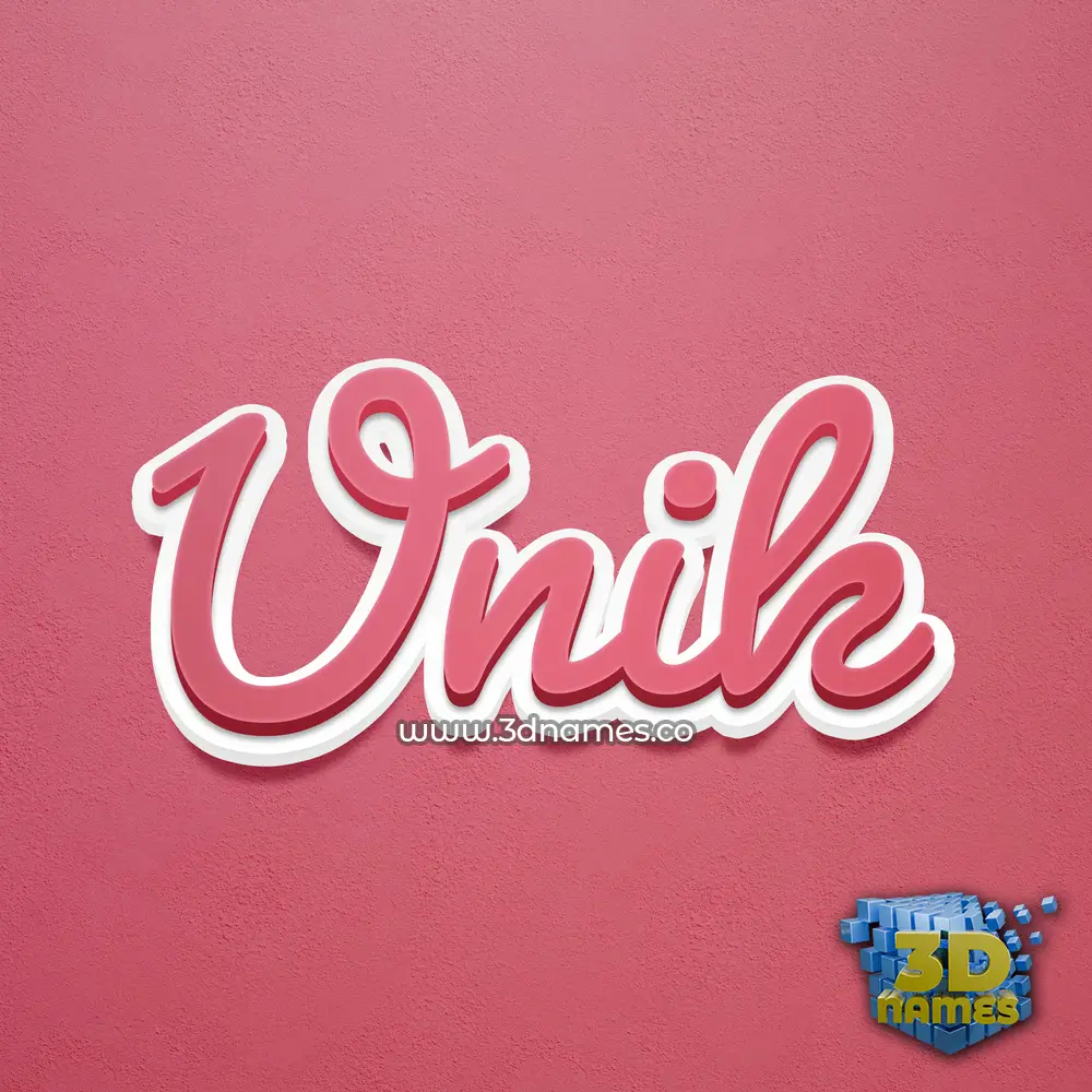 unik in Red Scribble style - 3D name wallpaper
