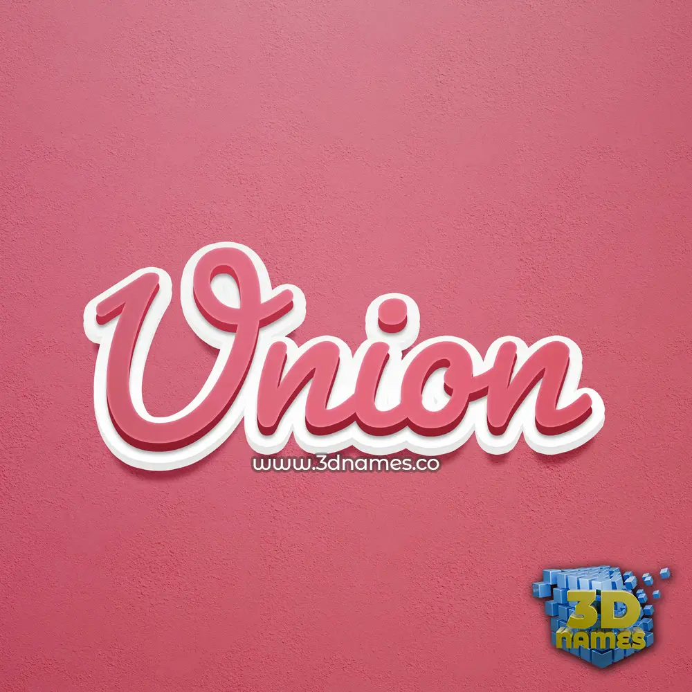 union in Red Scribble style - 3D name wallpaper