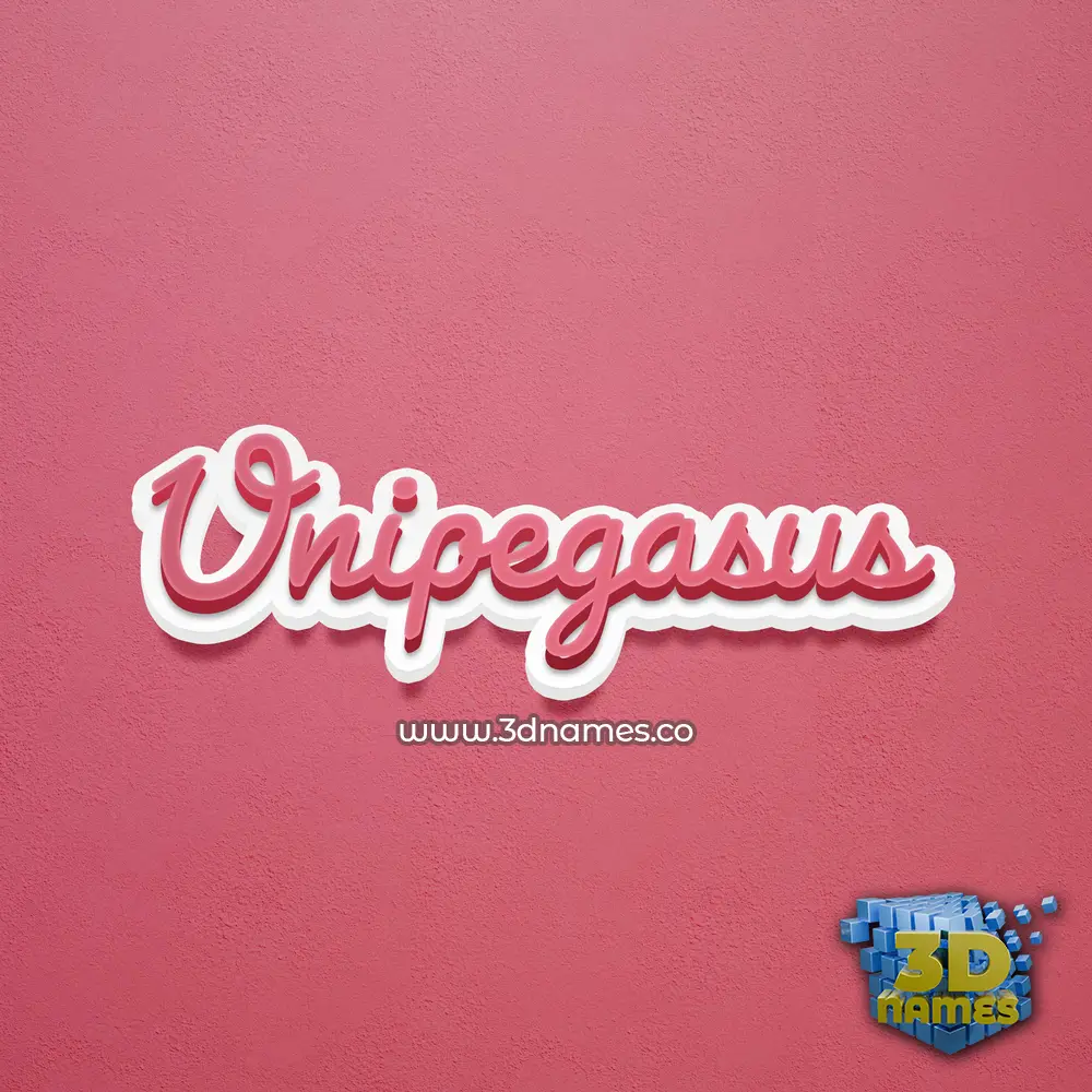 unipegasus in Red Scribble style - 3D name wallpaper