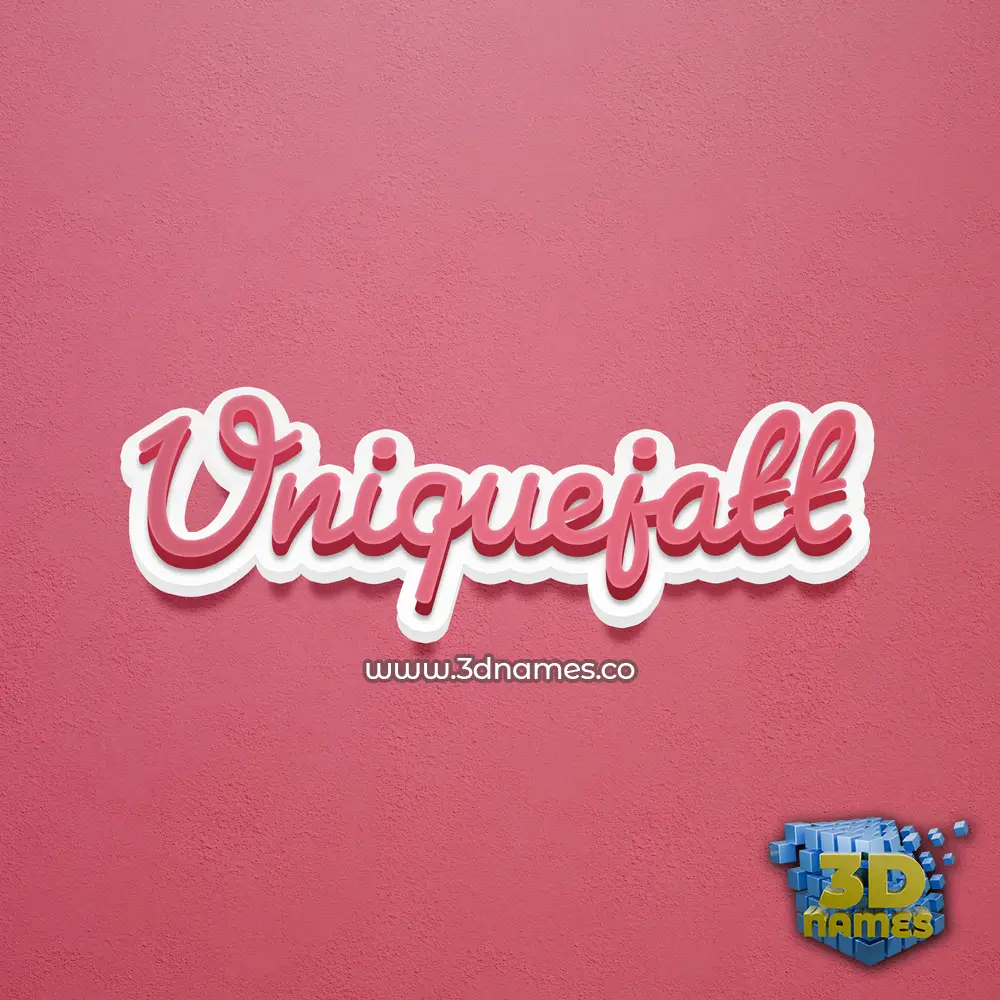uniquejatt in Red Scribble style - 3D name wallpaper