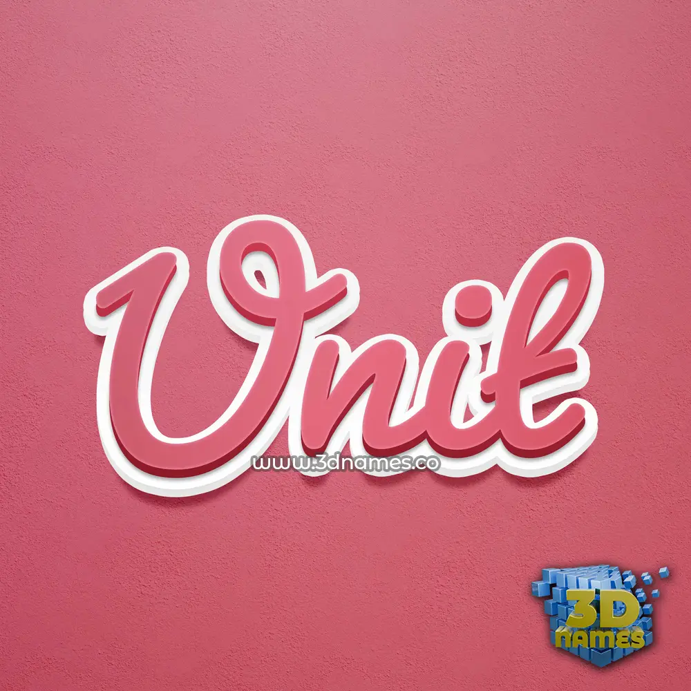unit in Red Scribble style - 3D name wallpaper
