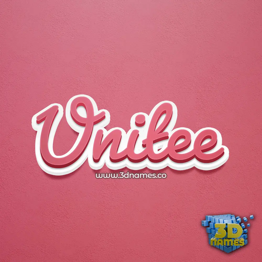 unitee in Red Scribble style - 3D name wallpaper