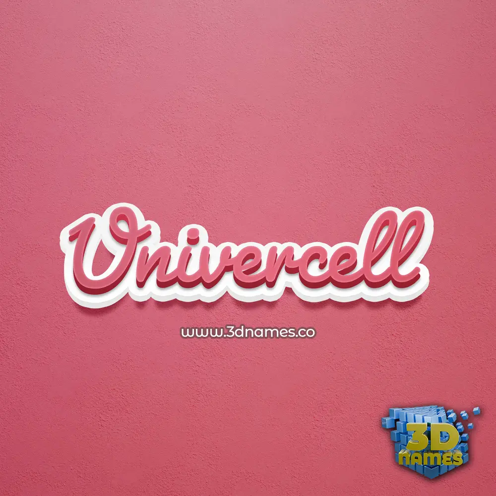 univercell in Red Scribble style - 3D name wallpaper