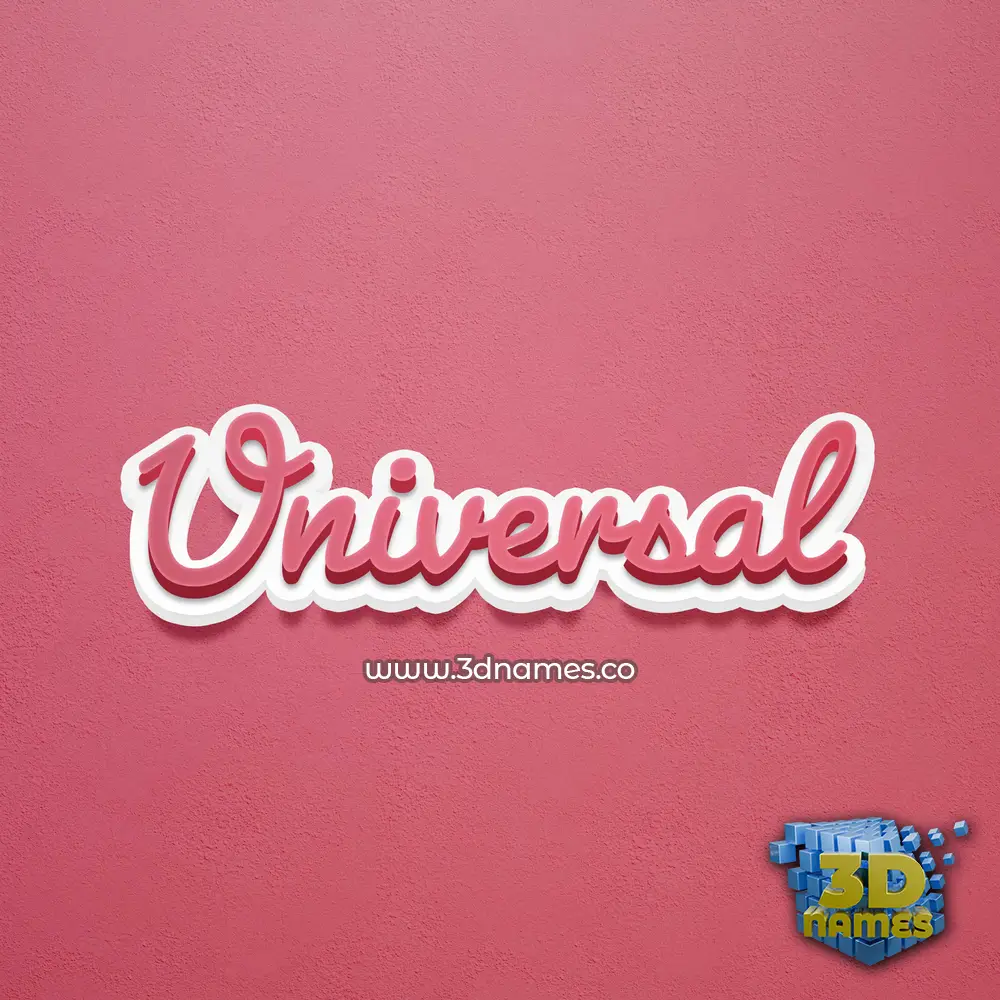 universal in Red Scribble style - 3D name wallpaper